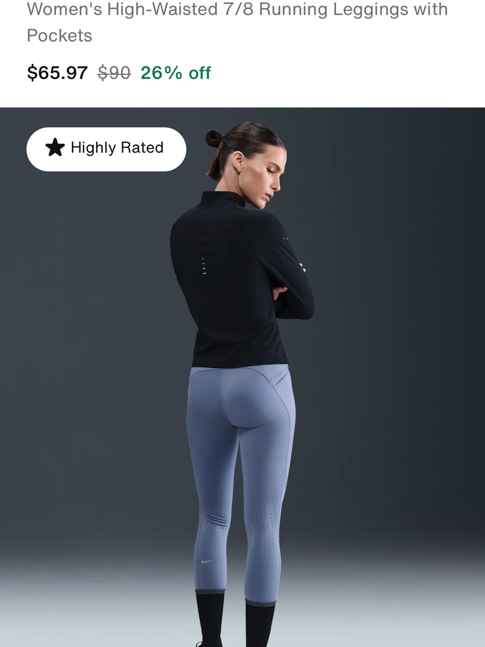 Nike Swift High Waist 7/8 Running Leggings - Picture 3 of 10